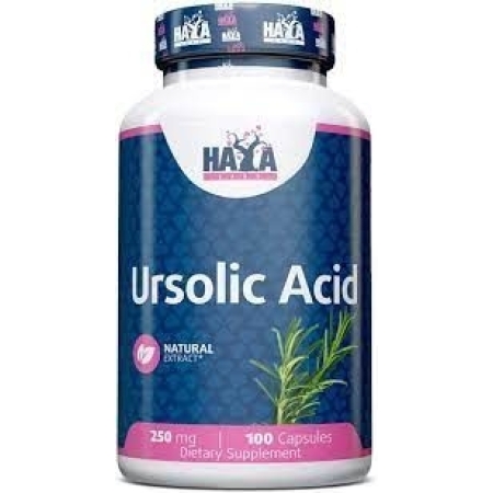 Haya Labs Ursolic Acid (Ursolio rūgštis (iš rozmarino lapų ekstrakto) 100 kaps.