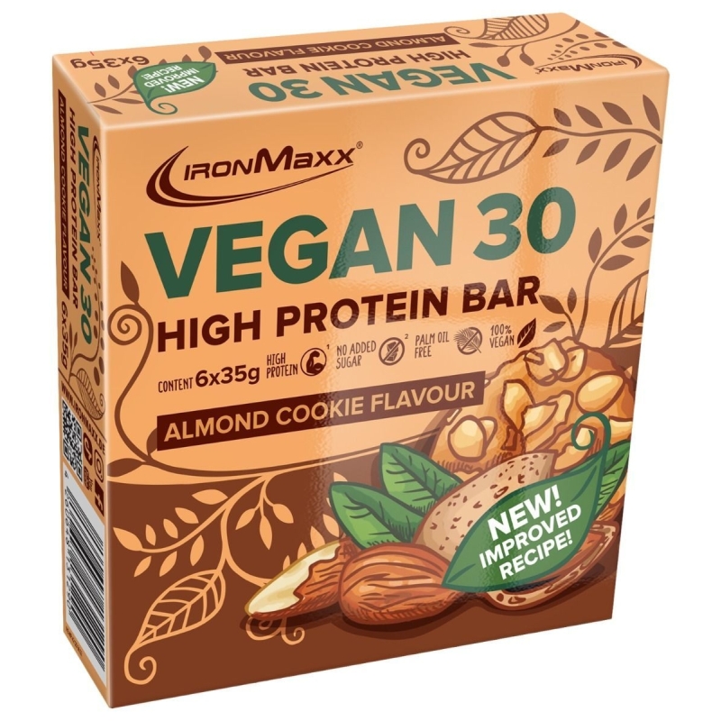 IronMaxx Vegan 30 High Protein Bar 6×35 g. peanut skonis IronMaxx Vegan 30 High Protein Bar 6×35 g. peanut skonis