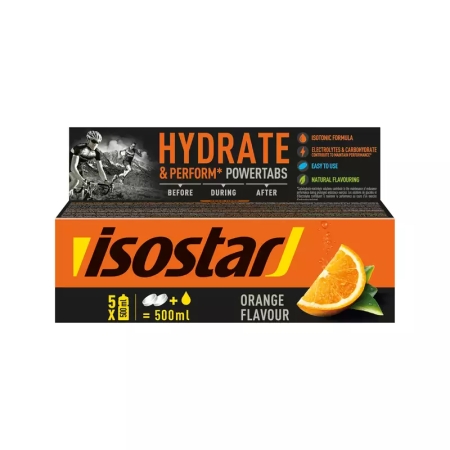 Isostar Hydrate & Perform Powertabs 120g. (10x12g) orange skonis