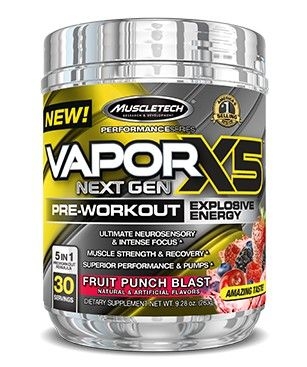 Muscletech Blue MuscleTech Vapor X5 Next Gen 232 g. blue raspberry skonis - Ambiactive