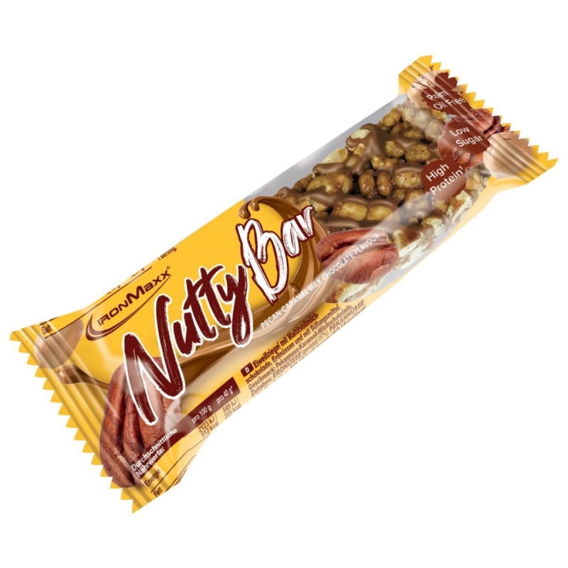 IronMaxx Nutty Bar 40 g. pecan caramel milk chocolate skonis IronMaxx Nutty Bar 40 g. pecan caramel milk chocolate skonis