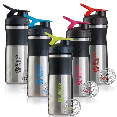 Blender Bottle SportMixer Stainless 820 ml. juoda/rožinė spalva