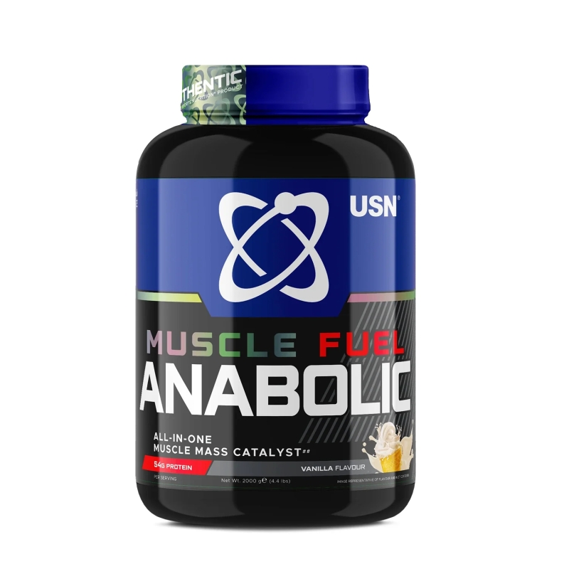 USN Muscle Fuel Anabolic – Weight Gainer Pulver Cookies & Cream, 2 Kg, Mit Protein, Kreatin & BCAAs Für Masseaufbau
