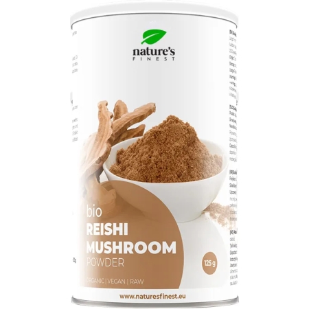 Nature's Finest tikrinių blizgučių (reishi grybų) milteliai, ekologiški 125 g.