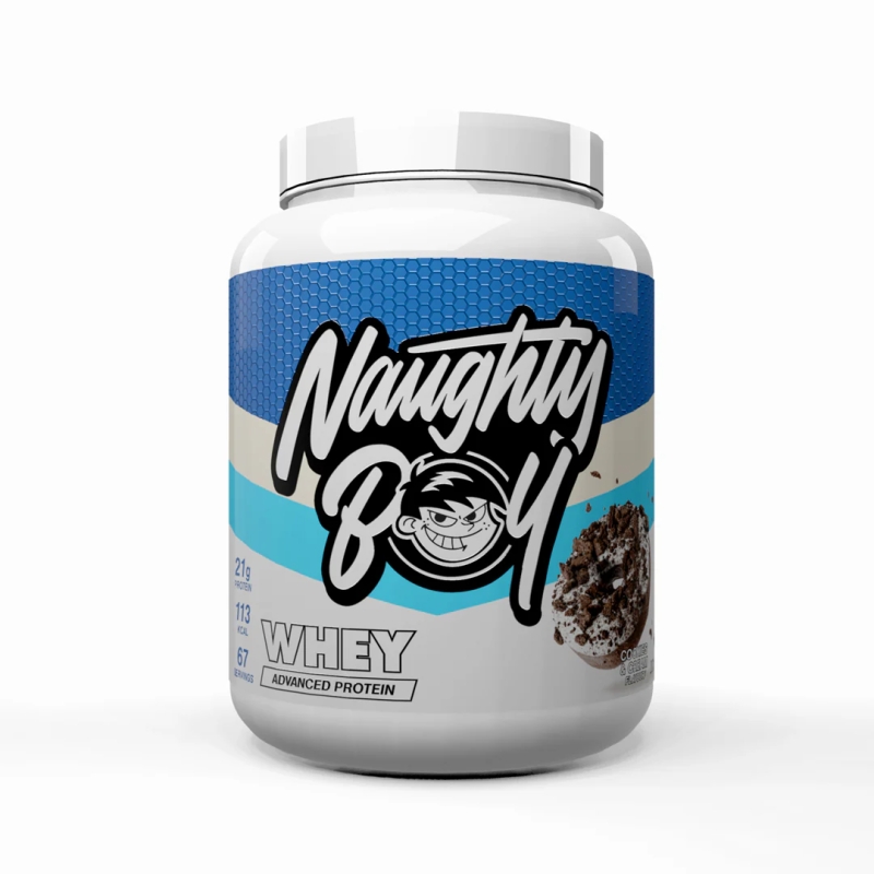 Naughty Boy Advanced Whey Protein 2010 g. white caramel biscuit skonis Naughty Boy Advanced Whey Protein 2010 g. white caramel biscuit skonis
