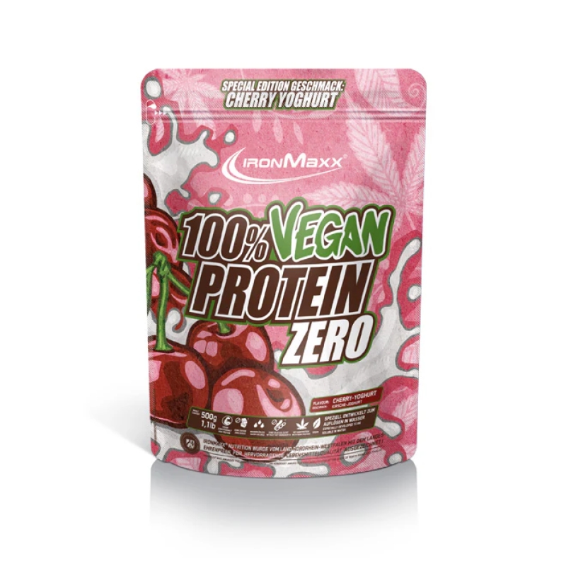 IronMaxx 100% Vegan Protein Zero 500 g. GALIOJA IKI: 2025.05.31 cherry yoghurt skonis IronMaxx 100% Vegan Protein Zero 500 g. GALIOJA IKI: 2025.05.31 cherry yoghurt skonis