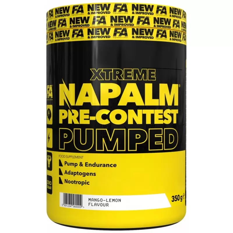 FA Napalm Pre-Contest Pumped 350 g. fruit punch skonis FA Napalm Pre-Contest Pumped 350 g. fruit punch skonis