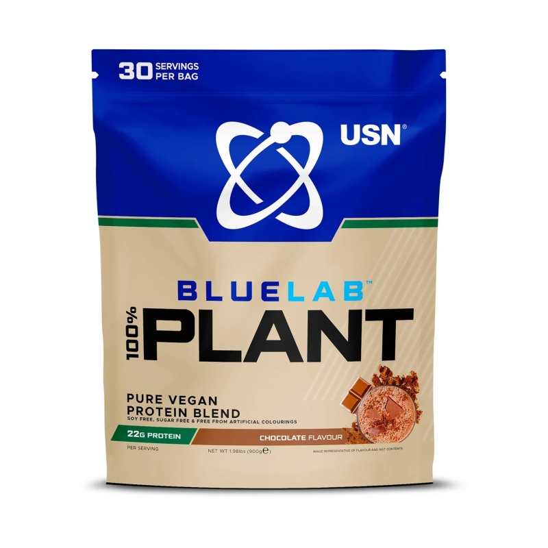 USN BlueLab 100% Plant Protein 900 g. chocolate skonis USN BlueLab 100% Plant Protein 900 g. chocolate skonis