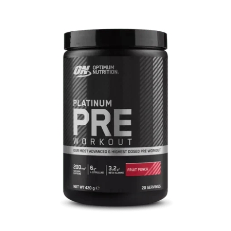 Optimum Nutrition Platinum PRE workout 420 g. fruit punch skonis