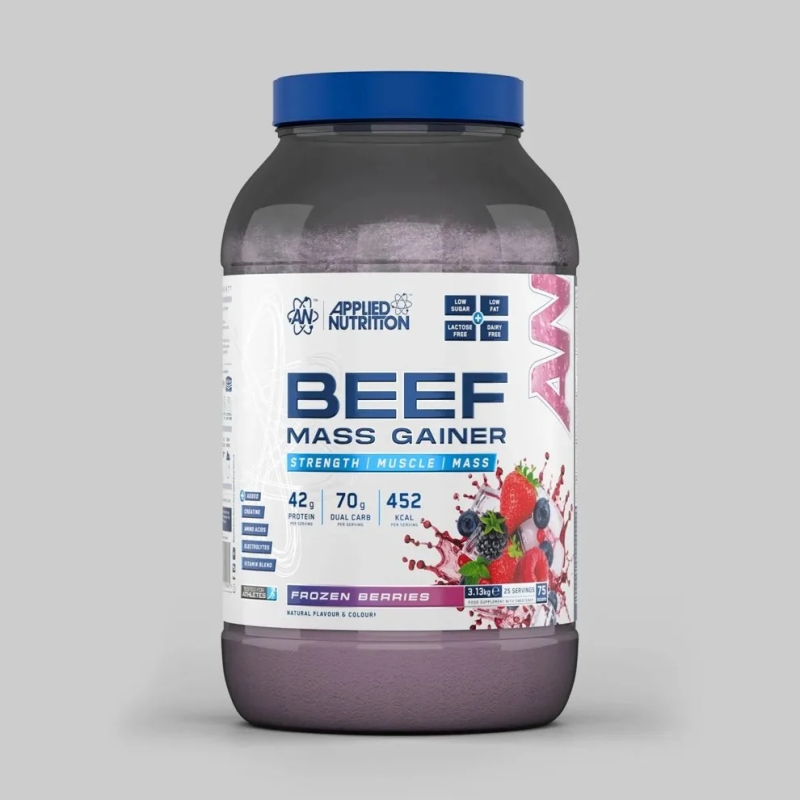 Applied Nutrition Beef Mass Gainer 3130 g. frozen berries skonis Applied Nutrition Beef Mass Gainer 3130 g. frozen berries skonis