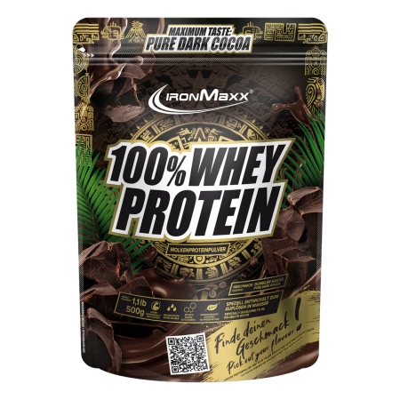 IronMaxx 100% Whey Protein 500 g. (Pure Dark Cocoa) Galioja iki: 2025.11.30