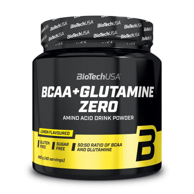 Biotech BCAA + Glutamine Zero 480 g. citrinų skonis Biotech BCAA + Glutamine Zero 480 g. citrinų skonis