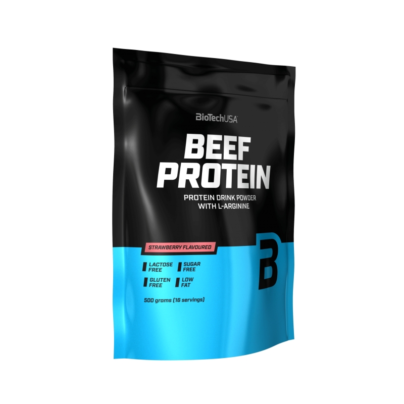 Biotech Beef Protein 500 g. braškių skonis Biotech Beef Protein 500 g. braškių skonis
