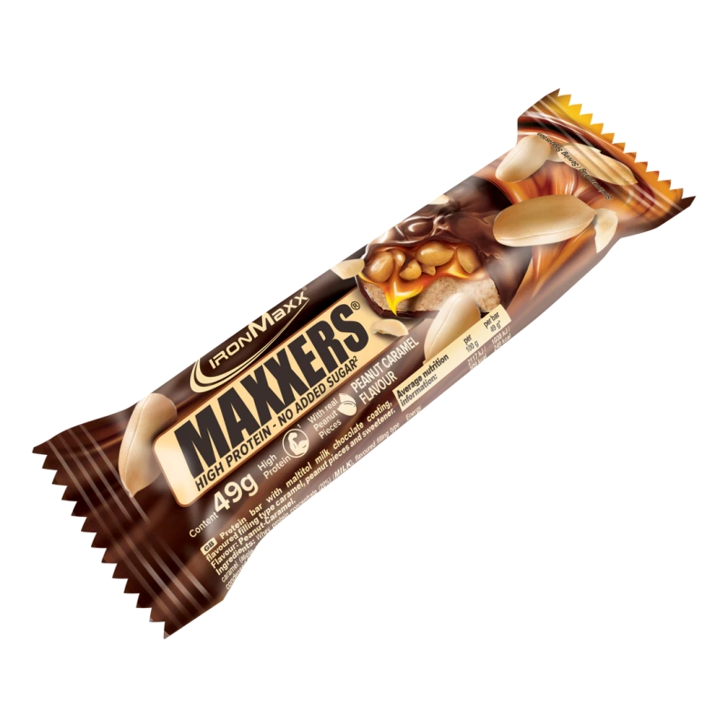 IronMaxx Maxxers High Protein Bar 49 g. peanut caramel skonis IronMaxx Maxxers High Protein Bar 49 g. peanut caramel skonis