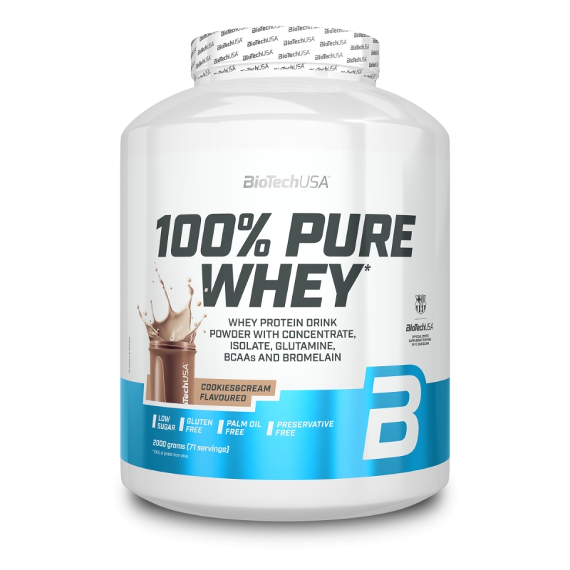 Biotech 100% Pure Whey 2000 g. raspberry cheesecake skonis Biotech 100% Pure Whey 2000 g. raspberry cheesecake skonis