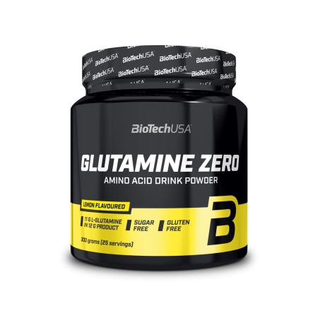 Biotech Glutamine Zero 300 g. peach ice tea skonis