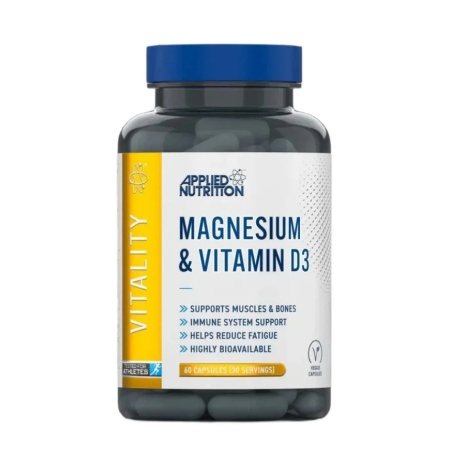 Applied Nutrition Magnesium & Vitamin D3 60 kaps.