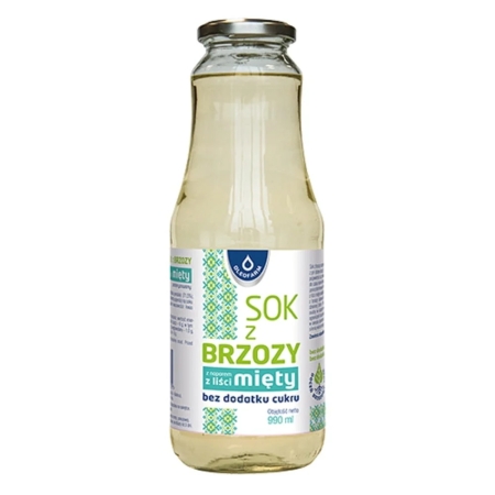 Oleofarm Birch Juice With Mint (Sugar Free) 990 ml. (Beržų sula su mėtomis)