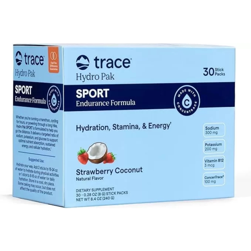 Trace Hydro Pak Sport Stick Packs 30×8g. strawberry coconut skonis Trace Hydro Pak Sport Stick Packs 30×8g. strawberry coconut skonis