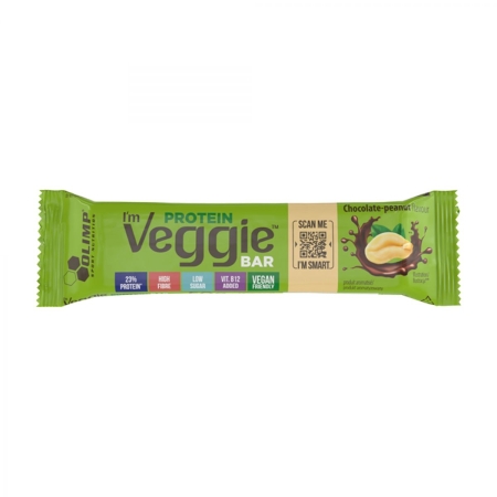 Olimp Veggie Protein Bar (veganiškas baltyminis batonėlis) 50 g. Geriausias iki 2026-09-17