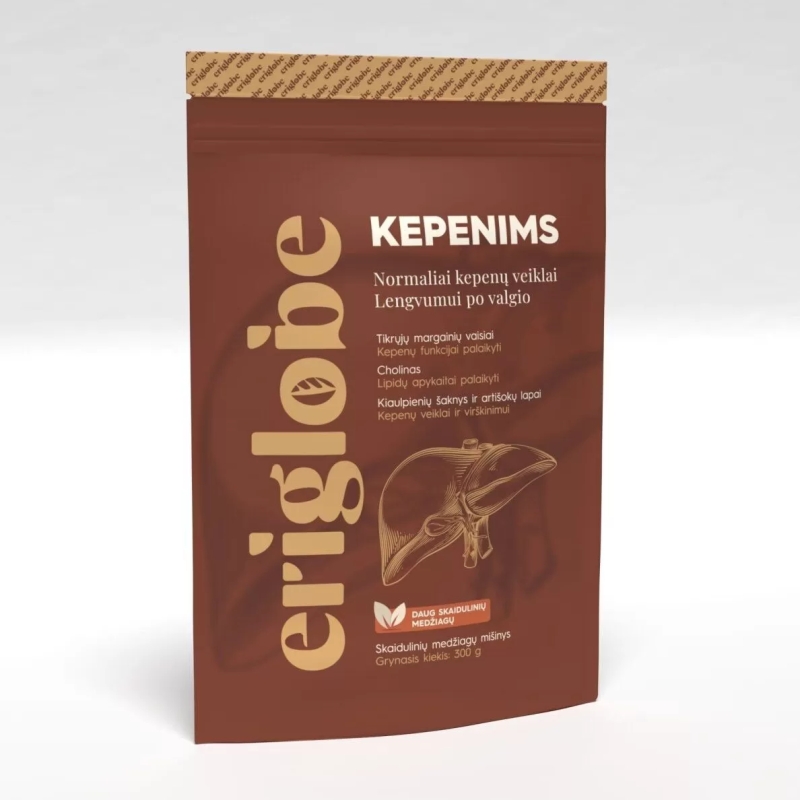 Eriglobe Skaidulinių medžiagų mišinys Kepenims 300 g. Eriglobe Skaidulinių medžiagų mišinys Kepenims 300 g.